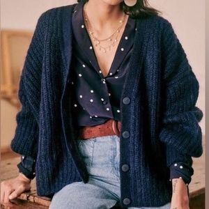 Sezane Sweater,  Achille Oversized Buttoned Jumper